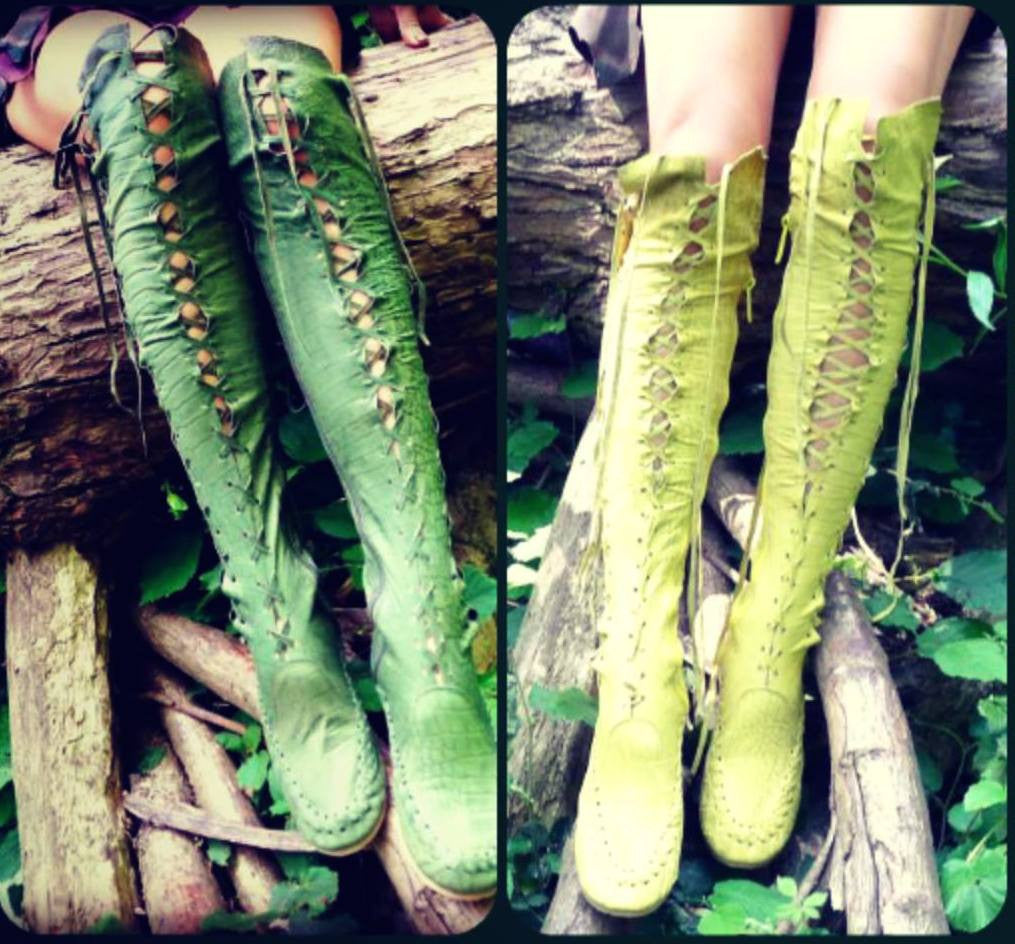 Gipsy Dharma Vegan Pleather Knee High Boots for Pre Order