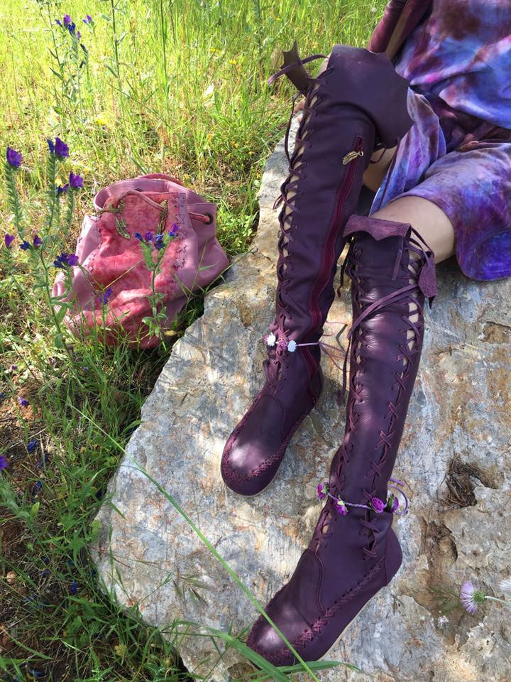 Plum Knee High Boots for Pre Order