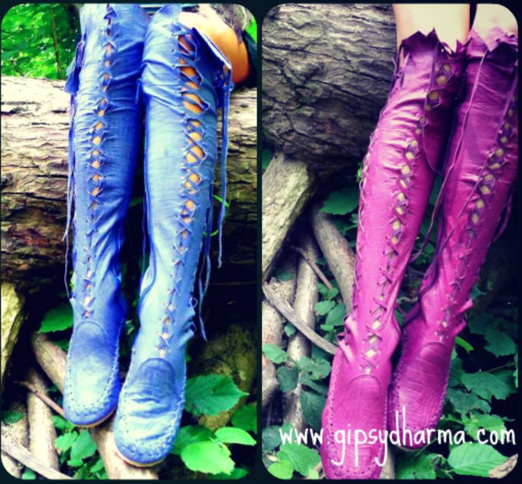 Gipsy Dharma Vegan Pleather Knee High Boots for Pre Order
