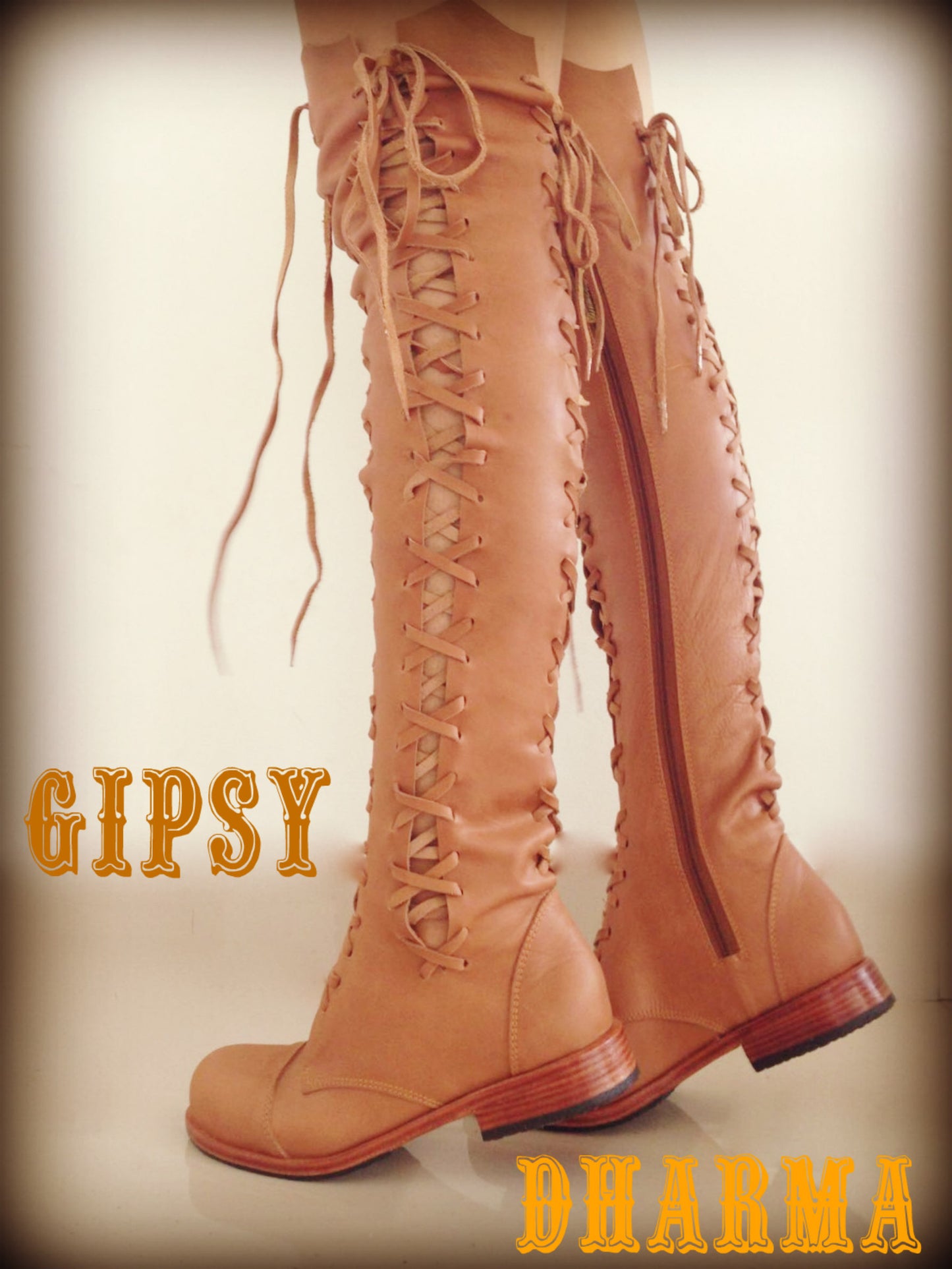 Botas hasta la rodilla 'Clockwork Fairy' en color canela