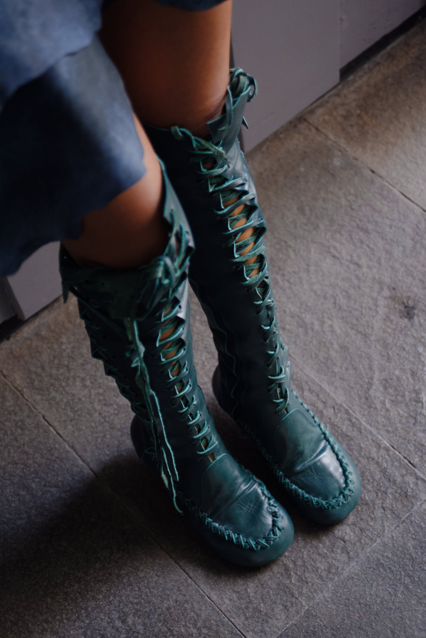 Clockwork Fairy Dark Forest Knee High Boots