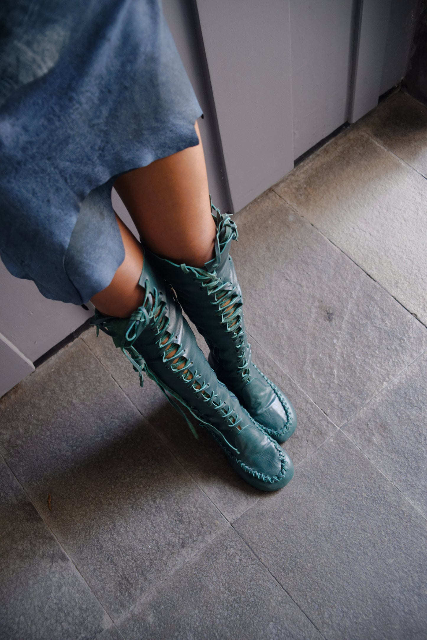 Clockwork Fairy Dark Forest Knee High Boots