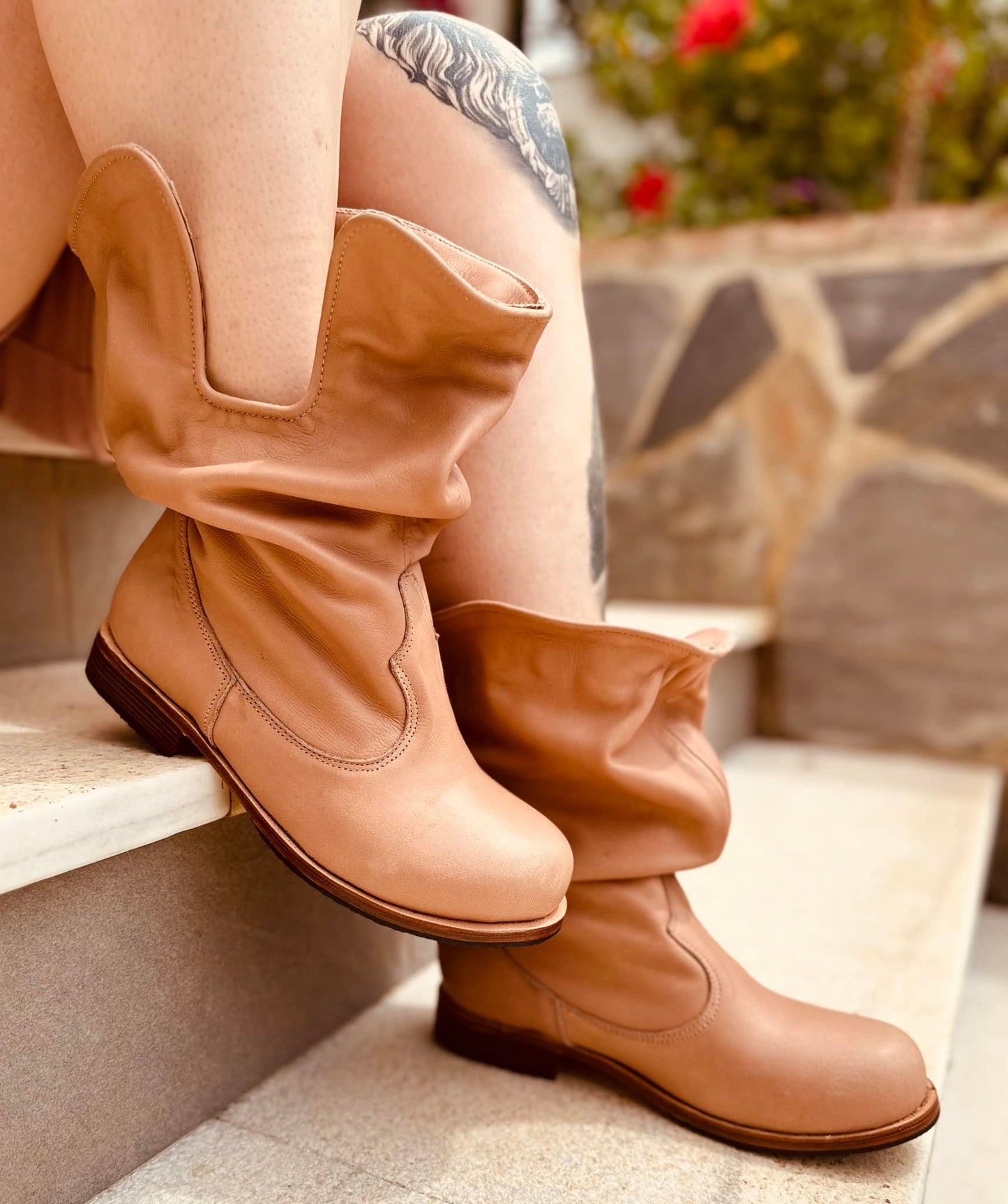 'Fairy Slippers' Peach Ankle Boots