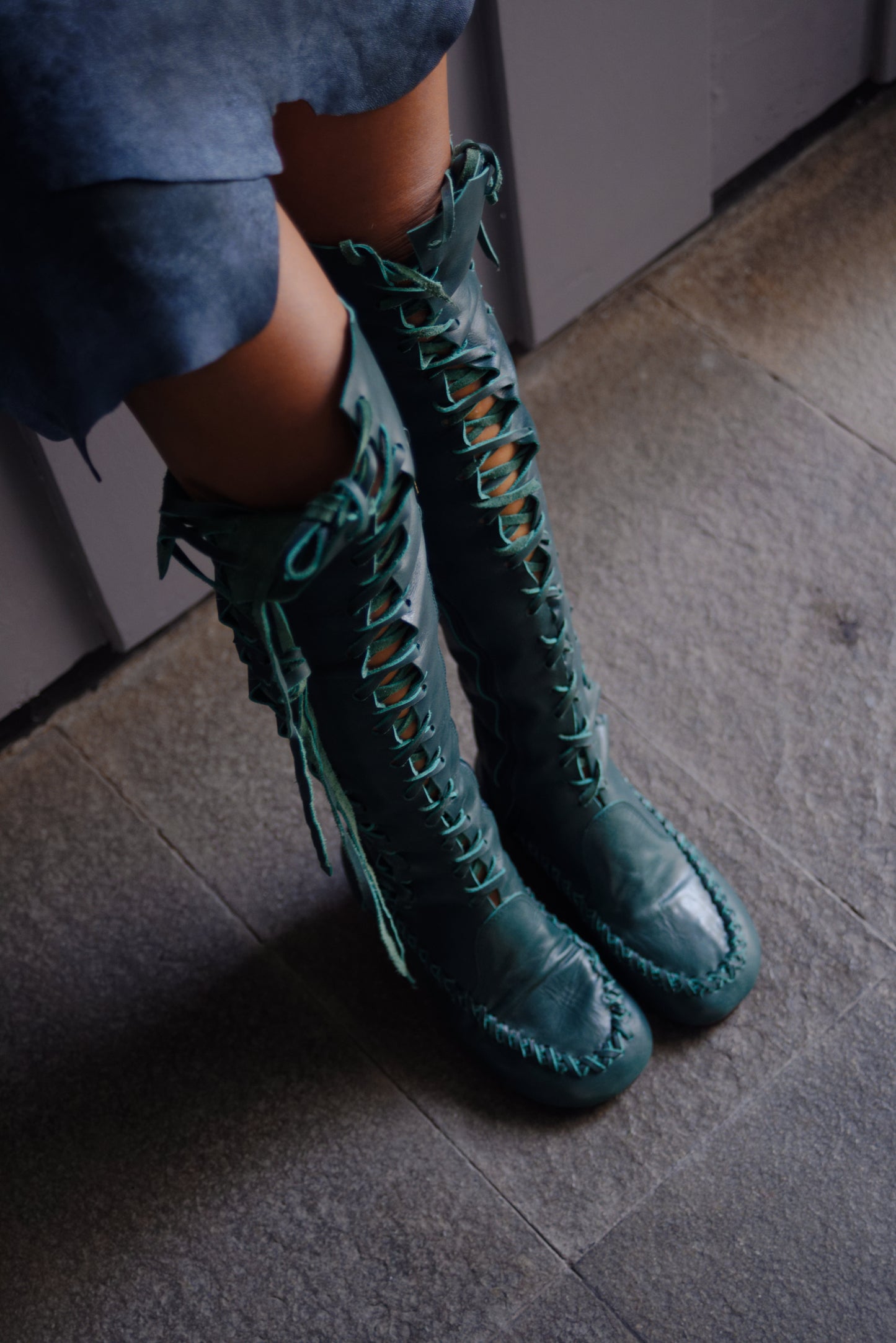 Clockwork Fairy Dark Forest Knee High Boots