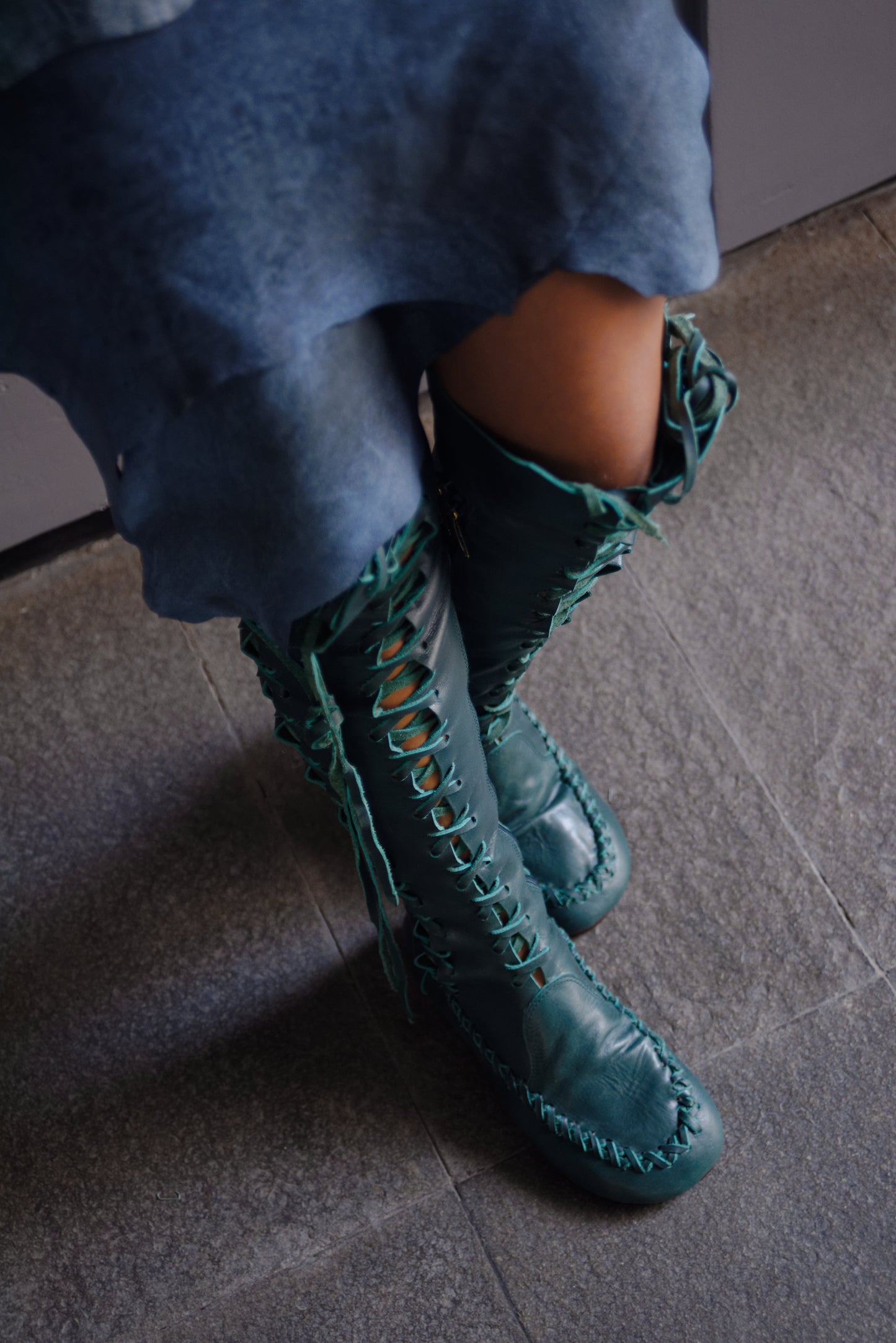 Clockwork Fairy Dark Forest Knee High Boots