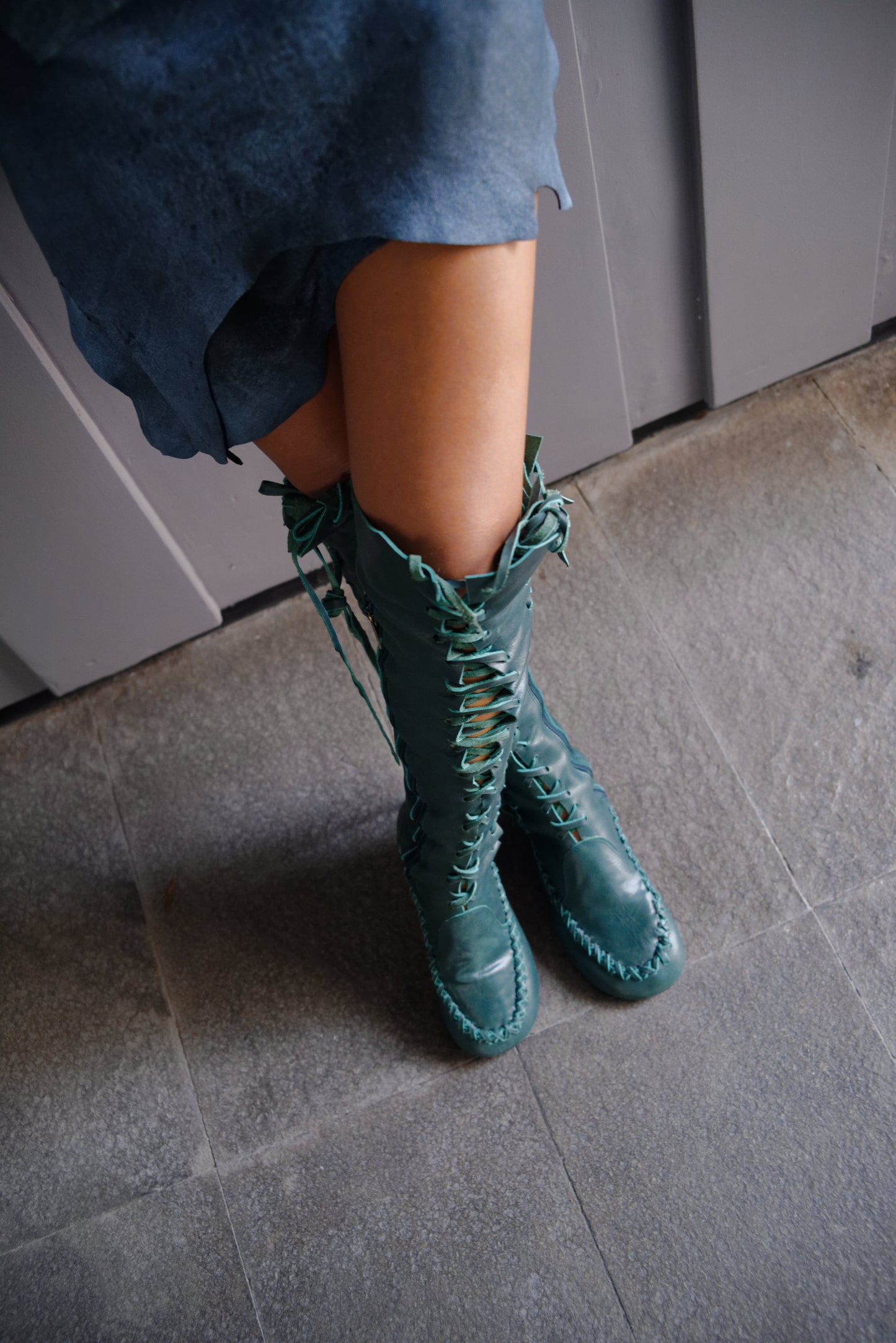 Clockwork Fairy Dark Forest Knee High Boots