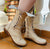'Clockwork Fairy' Ankle Boots in Cream