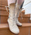 'Clockwork Fairy' Ankle Boots in Cream