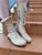 'Clockwork Fairy' Ankle Boots in Cream