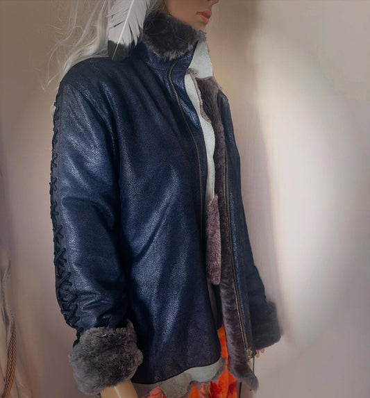 Midnight Ocean Reversible Winter Jacket