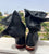 'Clockwork Fairy' Ankle Boots in Black with Tan Soles