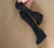 Ms Perfect Black Knee High Wedges Boots