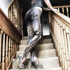 Gipsy Dharma 'Halloween...Home alone' Laced Leggings