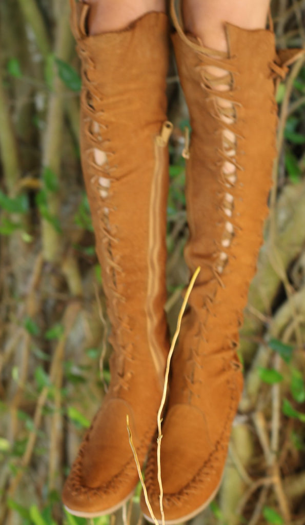Leather Boots – Tan Knee High Leather Boots For Women | Gipsy Dharma