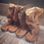 'Peter Pan Slippers' in Tan with Gold for Pre Order
