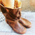 'Peter Pan Slippers' in Tan with Gold for Pre Order