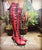 'Clockwork Fairy' Knee High Boots in Oxblood with Black Soles