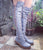 'Clockwork Fairy' Knee High Boots in Grey for Pre Order