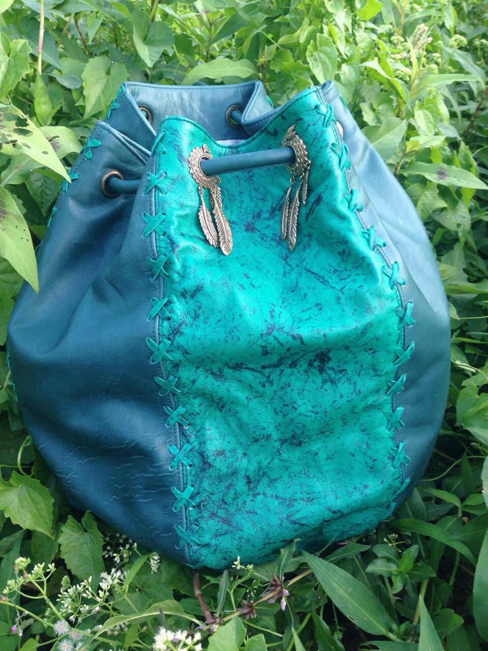 'Emerald' String Hand Bag and Rucksack