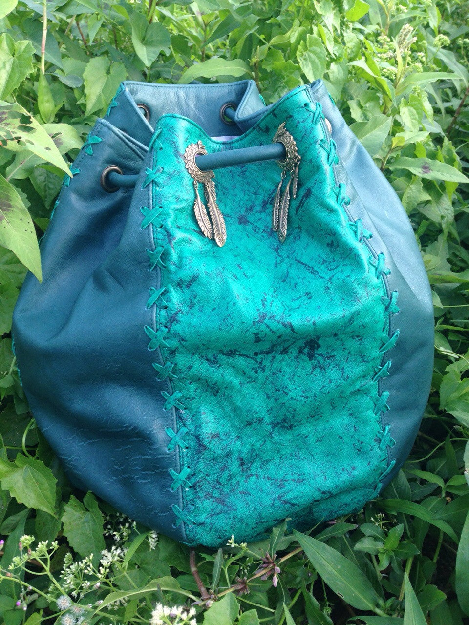 'Emerald' String Hand Bag and Rucksack