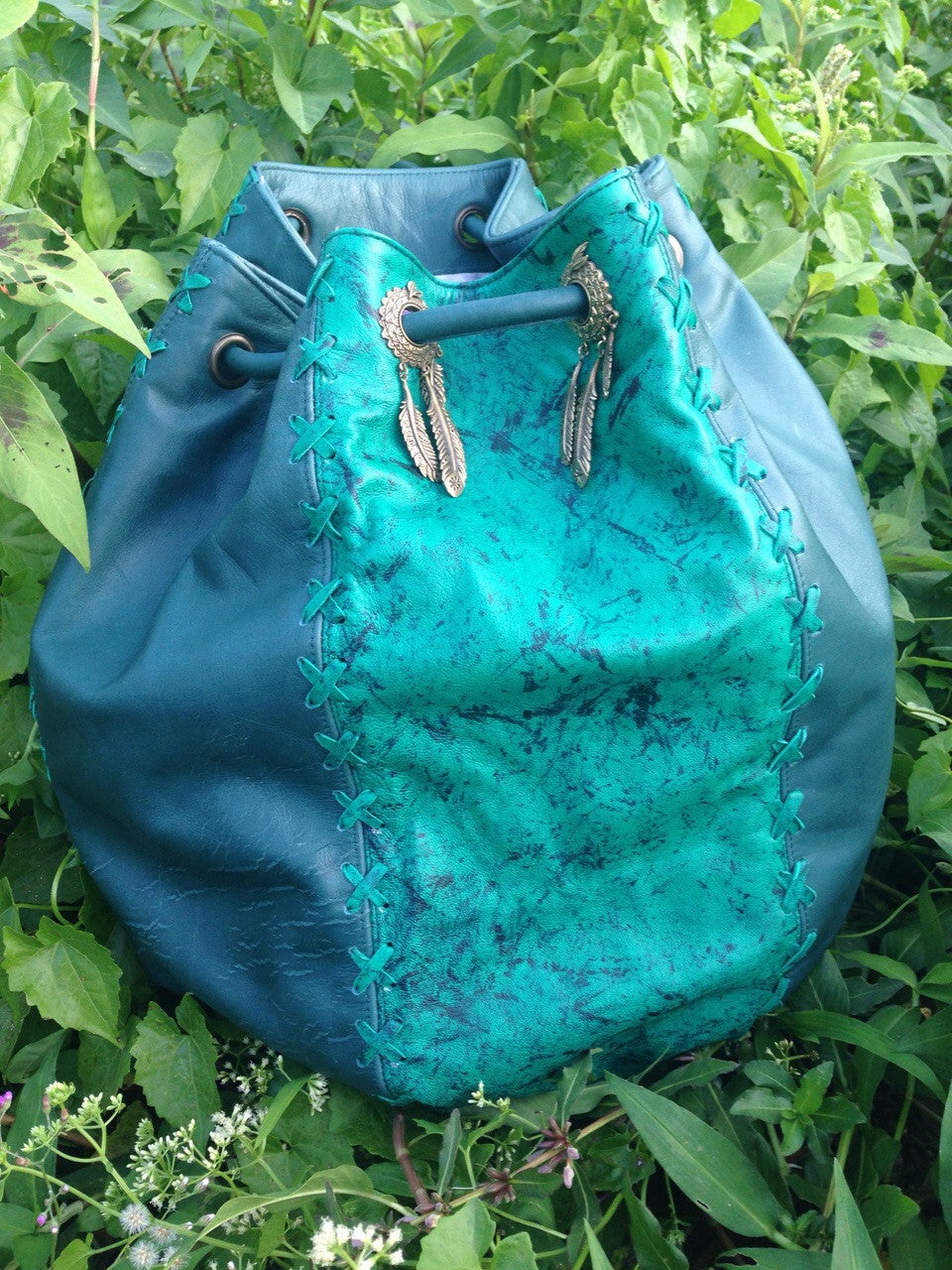 'Emerald' String Hand Bag and Rucksack