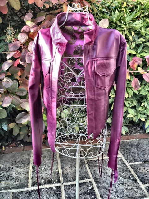 Plum leather jacket