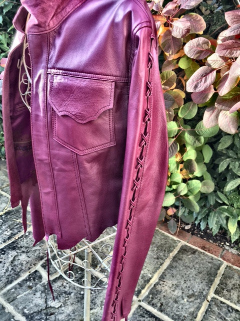 Plum leather jacket