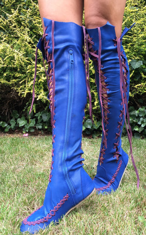 'Be Careful What You Wish For' Knee High Leather Boots for Pre Order