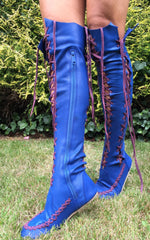 'Be Careful What You Wish For' Knee High Leather Boots for Pre Order