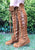 Tan Knee High Suede Boots with Tan Laces