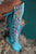 Turquoise Python Leather Knee High Boots