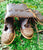 'Clockwork Fairy' Ankle Boots in Brown with a bit of Golden Dust on Top