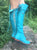 'Clockwork Fairy' Knee High Boots in Turquoise for Pre Order