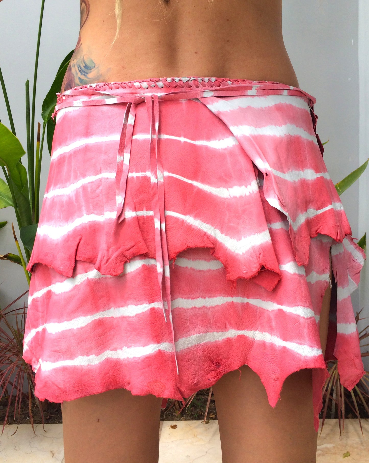 'Marshmallow Twist' Leather Skirt
