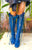 Cobalt blue knee high leather boots