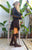 Leather Jacket with Serpent Print