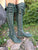 Elven Dark Forest Green Leather Knee High Boots for Pre Order
