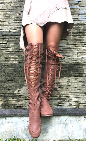 'Cognac' Knee High Boots