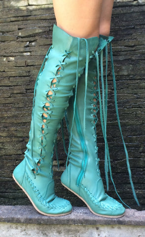 Formentera Aqua Knee High Leather Boots