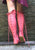 Coral Pink Knee High Leather Boots