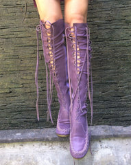Lavender Knee High Boots for Pre Order