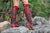 Antique Red Leather Boots For Women