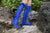 Cobalt blue knee high leather boots