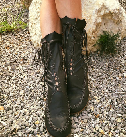 Black Leather Ankle Boots