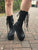 Black Leather Ankle Platform Boots for Pre Order