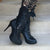 Ms Perfect Black Leather Ankle Boots for Pre Order
