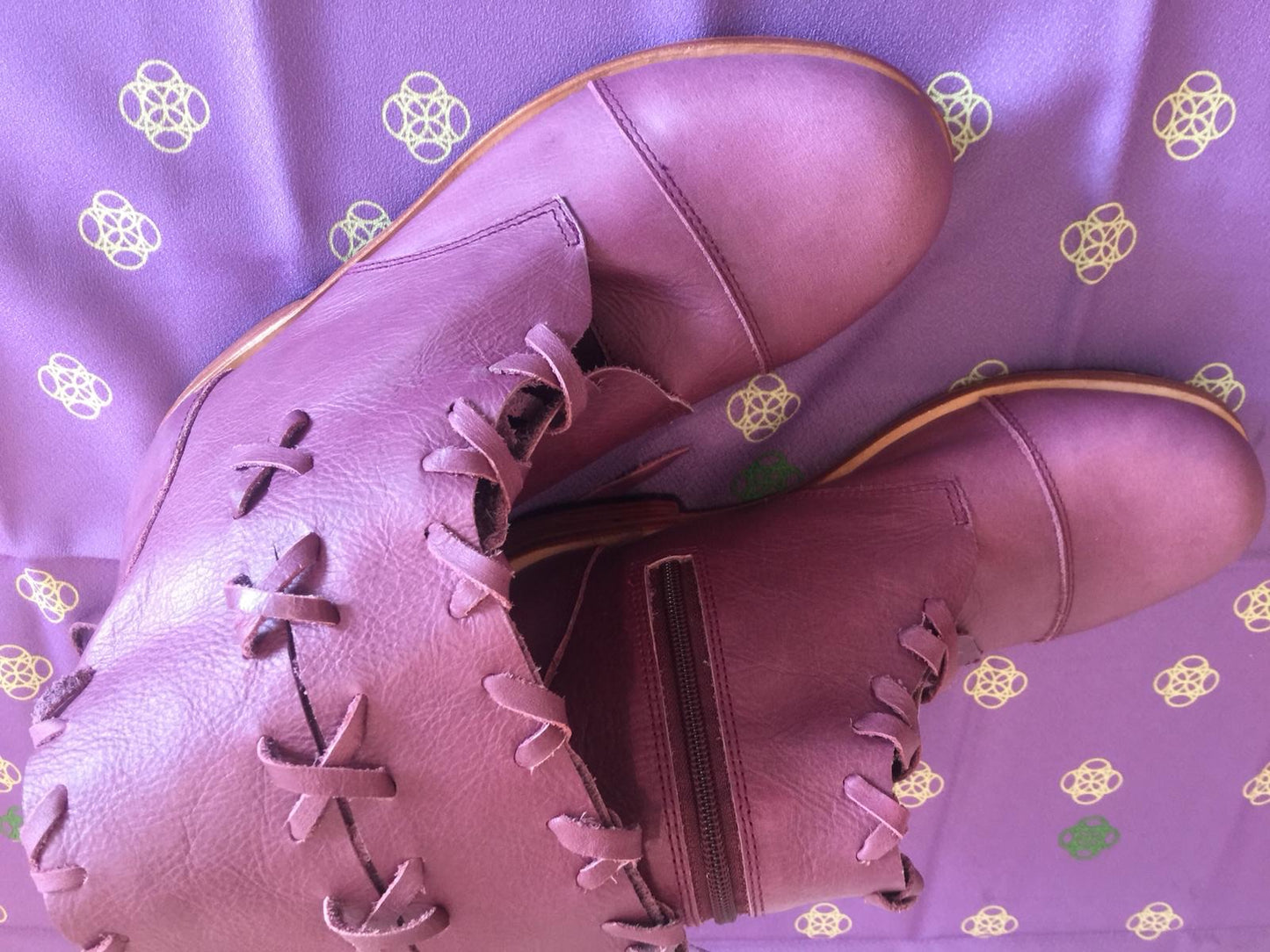 'Clockwork Fairy' Ankle Boots in Plum for Pre Order