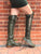 'Clockwork Fairy' Knee High Boots in Dark Forest Green for Pre Order