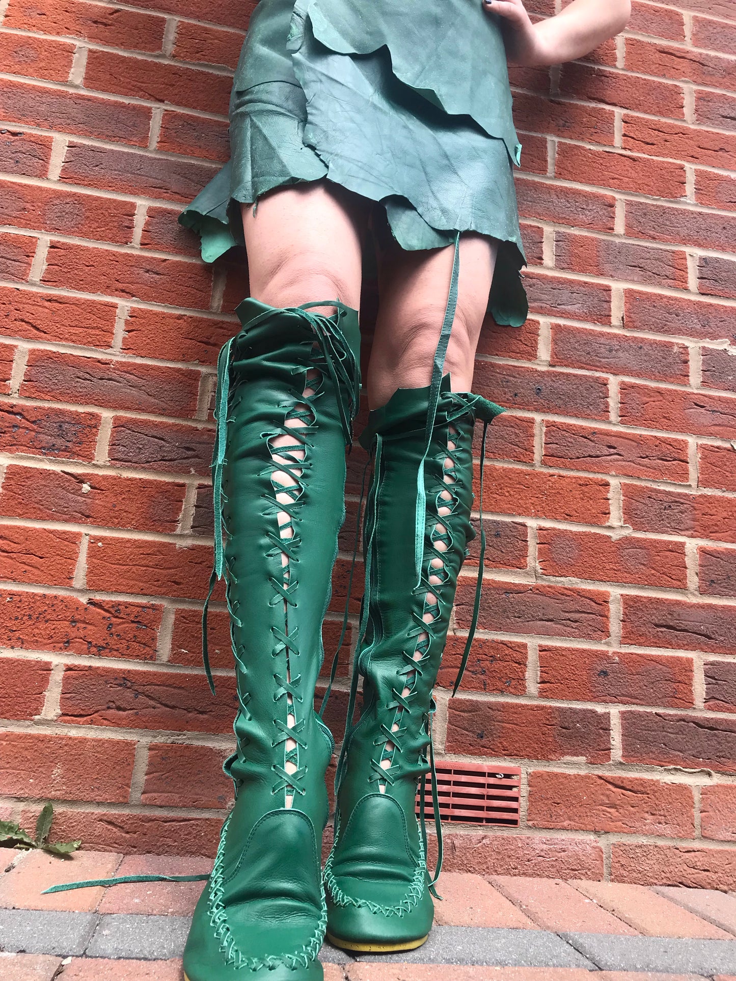 Emerald Leather Skirt