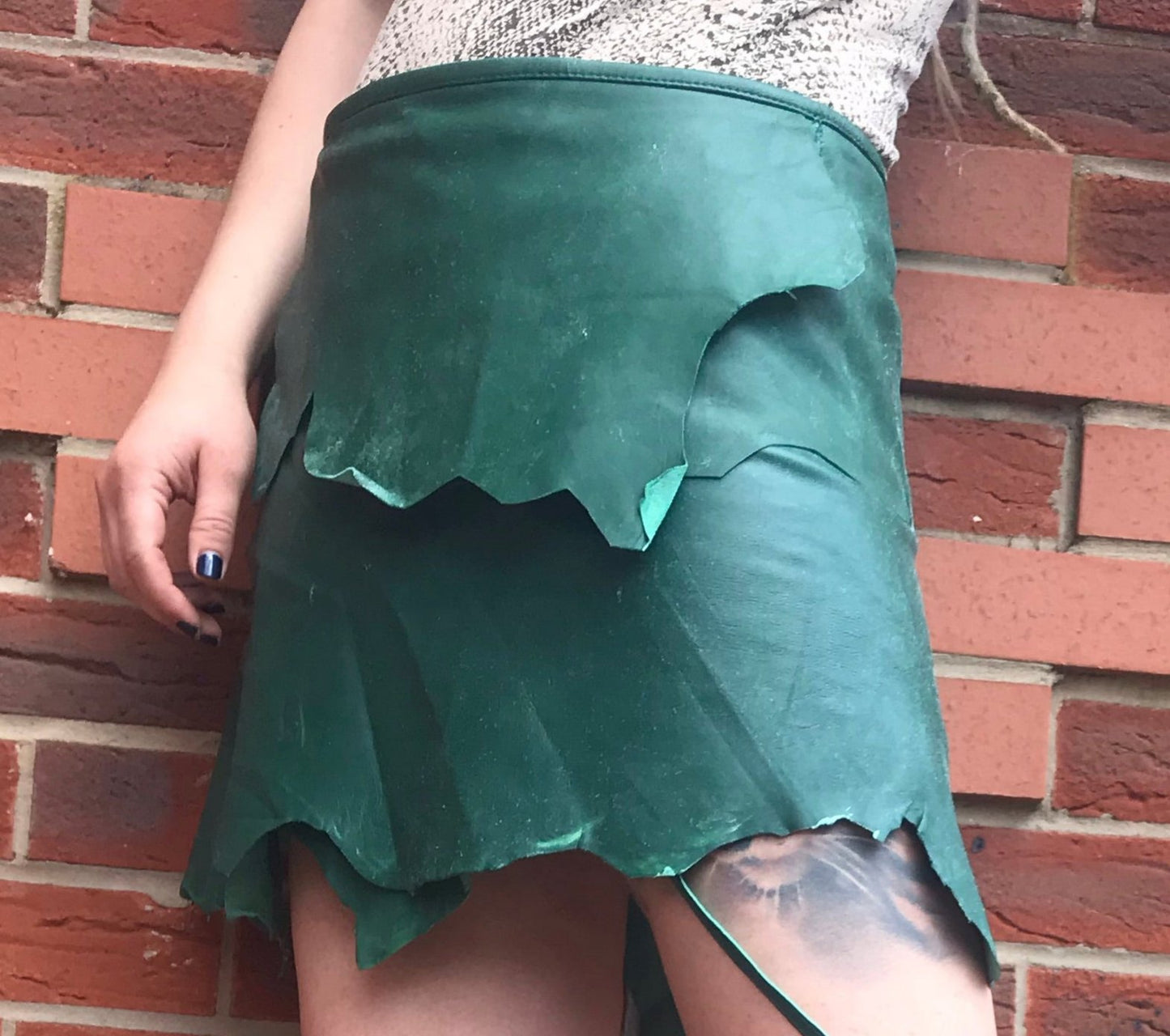 Emerald Leather Skirt
